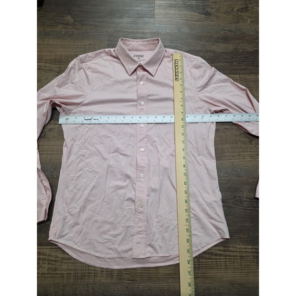 Rhone Commuter Long Sleeve Dress Shirt Mens Size M Button Up Pink/Red - Picture 2 of 5